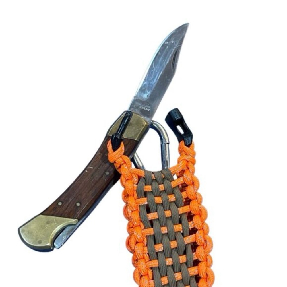 Handmade  paracord Hunting Knife pouch with Carabiner clip
